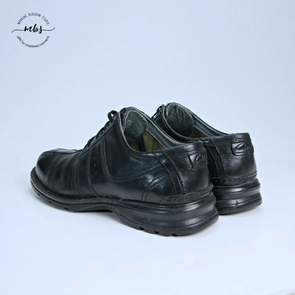 Clarks Mens‎ Touareg Vibe Leather Lace Up Oxfords Black Men 12